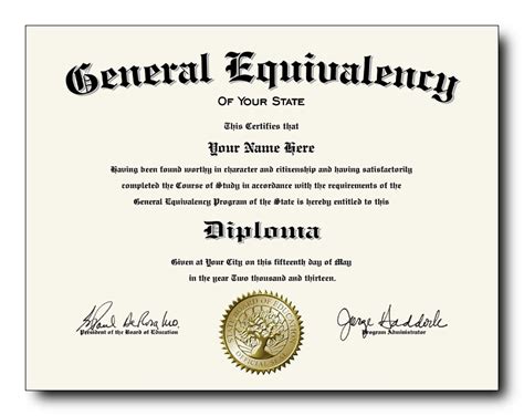 realistic ged certificate